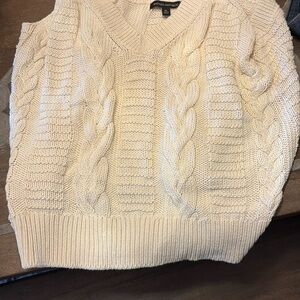 Cream Cable Knit Tank Sweater